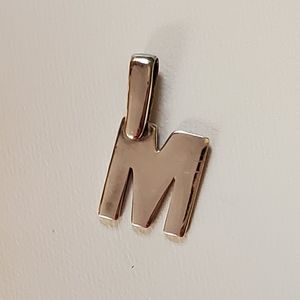 Silver Monogrammed Letter M Pendant